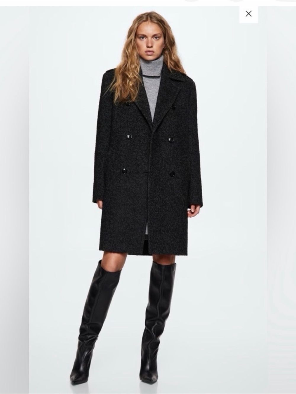 Mango Women's Marbled Double Breasted Coat
